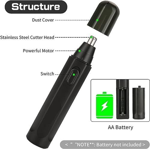 Nose & Ear Hair Trimmer – Stainless Steel Blades, Painless Grooming for Men & Women