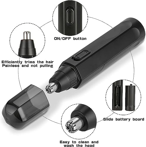 Nose & Ear Hair Trimmer – Stainless Steel Blades, Painless Grooming for Men & Women