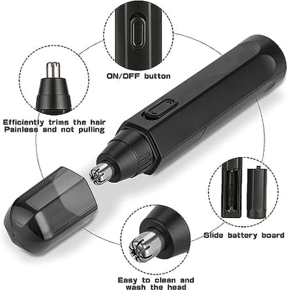 Nose & Ear Hair Trimmer – Stainless Steel Blades, Painless Grooming for Men & Women