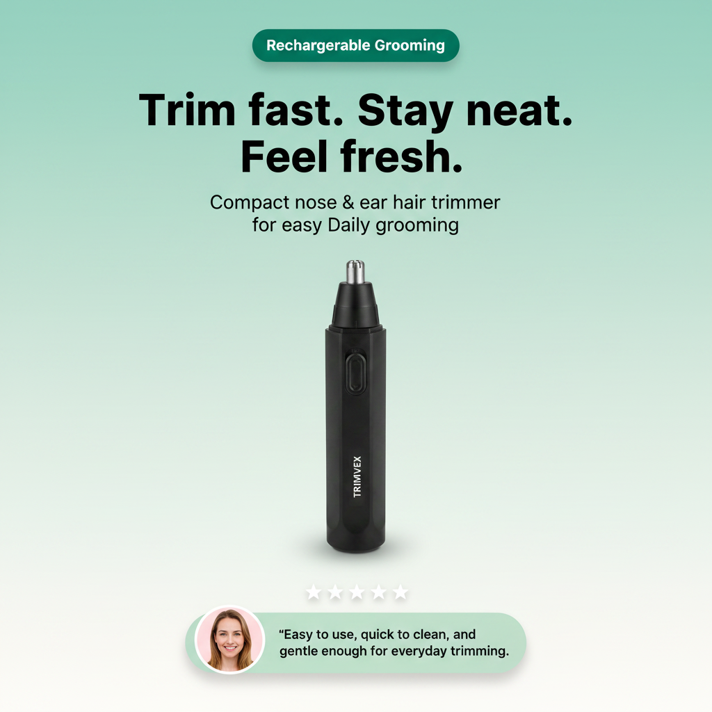 Nose & Ear Hair Trimmer – Stainless Steel Blades, Painless Grooming for Men & Women