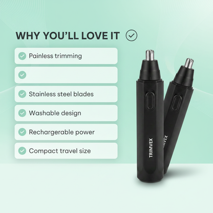 Nose & Ear Hair Trimmer – Stainless Steel Blades, Painless Grooming for Men & Women
