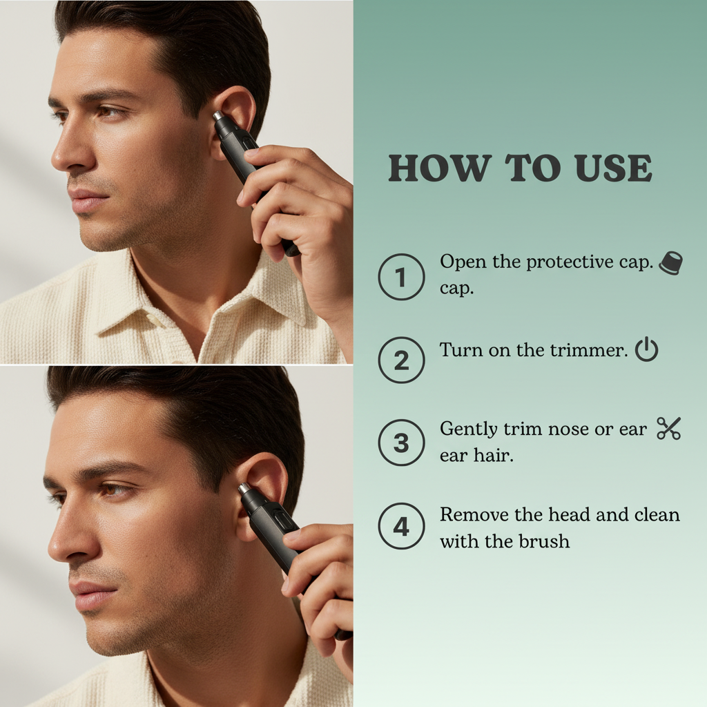 Nose & Ear Hair Trimmer – Stainless Steel Blades, Painless Grooming for Men & Women