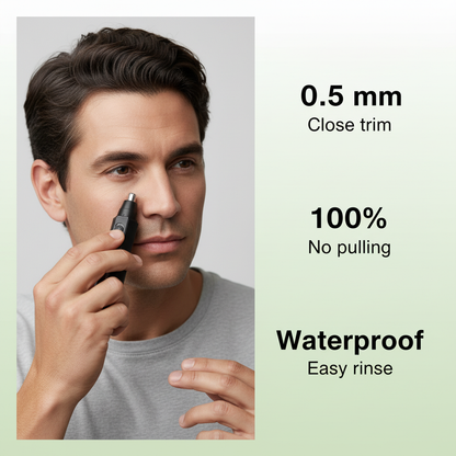Nose & Ear Hair Trimmer – Stainless Steel Blades, Painless Grooming for Men & Women