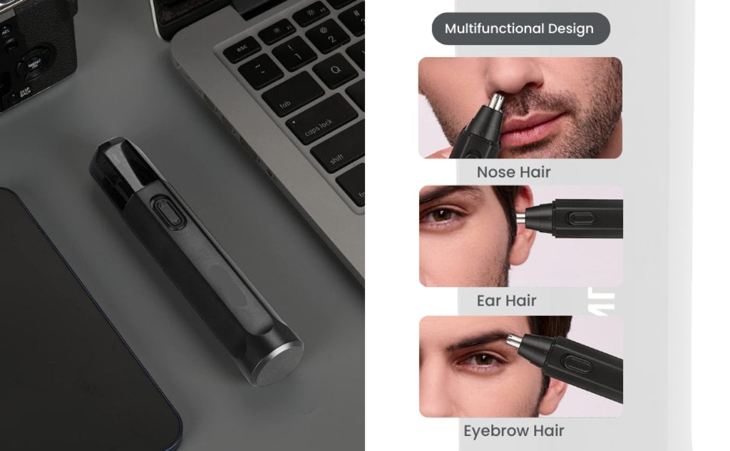 Trimvex Nose & Ear Hair Trimmer – Stainless Steel Blades, Painless Grooming for Men & Women