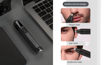 Trimvex Nose & Ear Hair Trimmer – Stainless Steel Blades, Painless Grooming for Men & Women